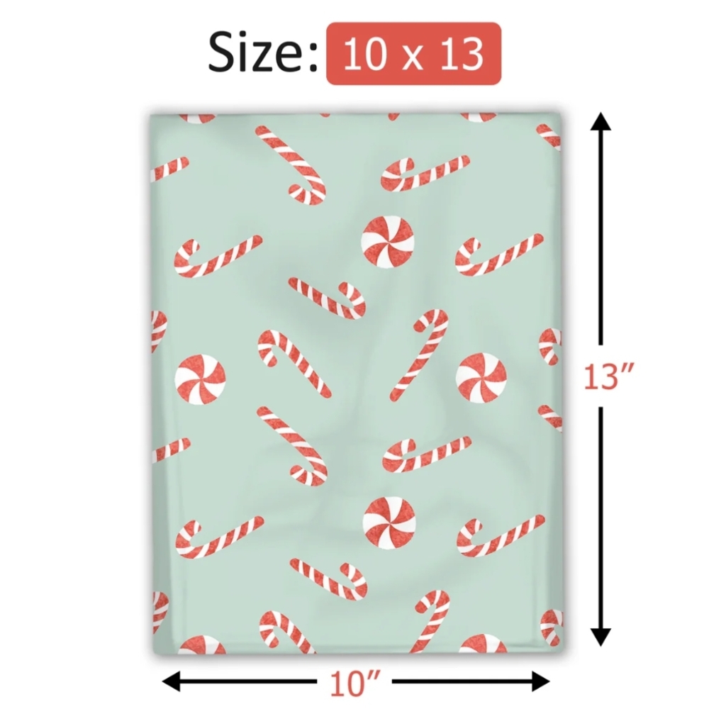 15 Candy Cane Poly Mailers - Picture 2 of 5